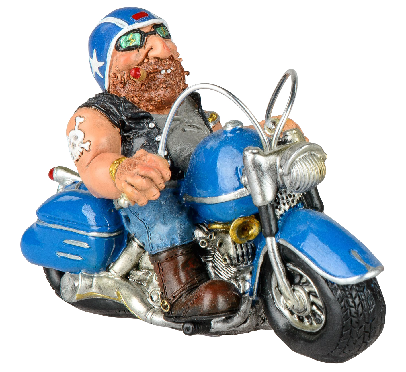 Postenmarkt Shop De Dekojohnson Lustige Rocker Deko Biker Deko Auf Dem Motorrad Mit Helm Und Sonnenbrille Biker Figur Zierfigur Trendig Witzig 15 Cm Gross